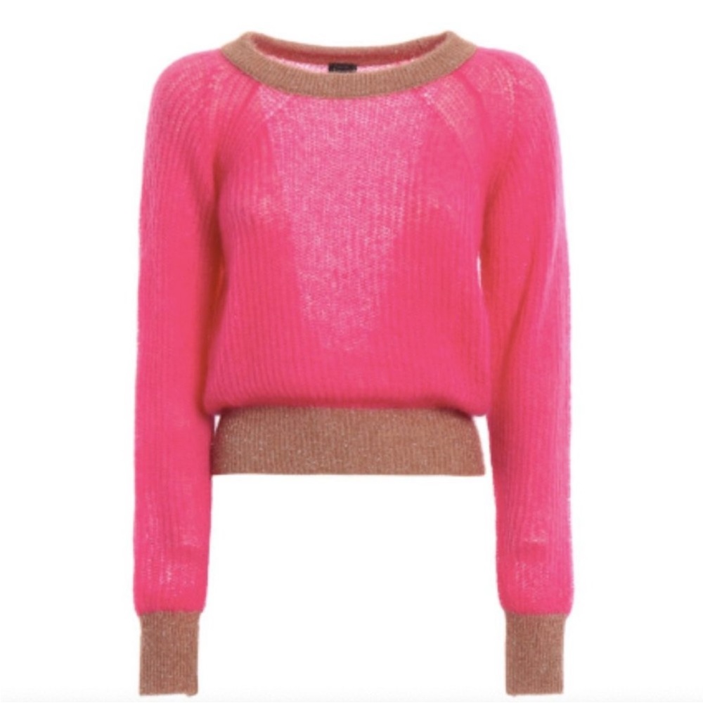 Pinko Quaggiu fisherman's rib sweater, pink size small
